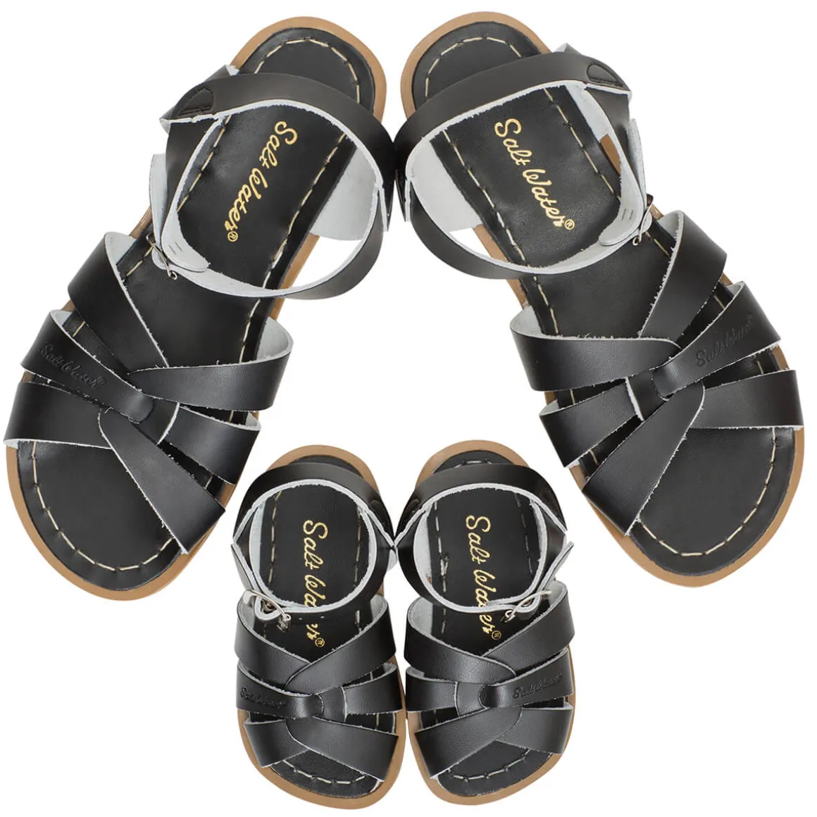 Original Adult Sandals in Black by Salt-Water - Last One In Stock - SW4 / EUR 36
