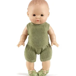 Orlando Tricot Romper (34cm Doll) in Sage by Minikane