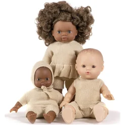 Orlando Tricot Romper (34cm Doll) in Cream by Minikane