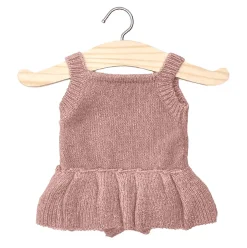 Orleane Tricot Ruffle Romper (34cm Doll) in Tea Rose by Minikane