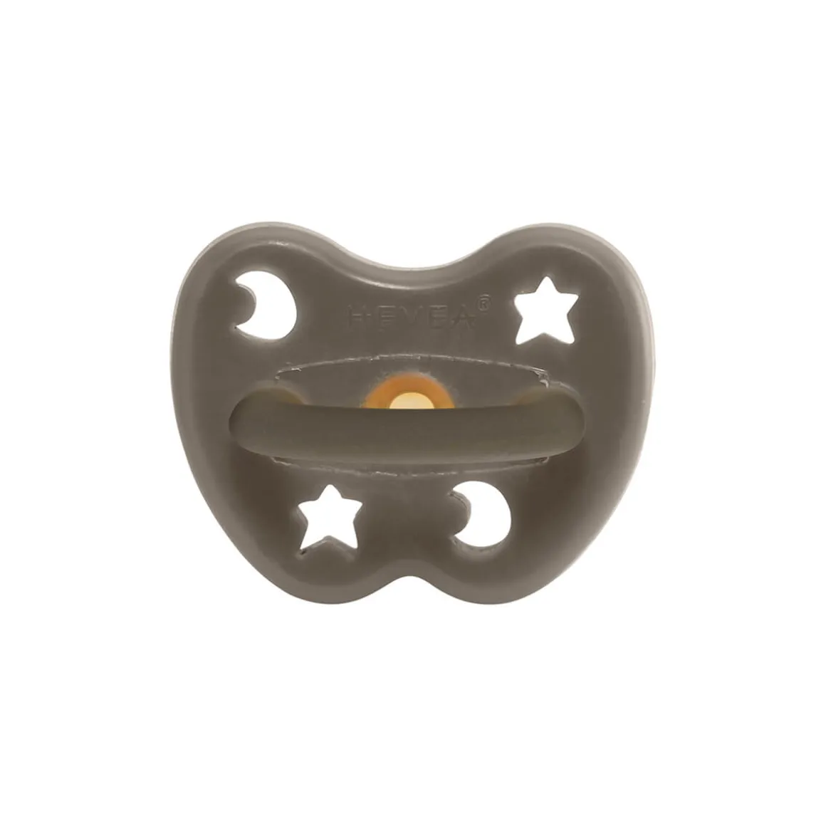 Orthodontic Natural Coloured Rubber Pacifier in Shitake Grey by Hevea