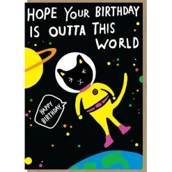 Outta This World Birthday Greetings Card by Dominic Early for Earlybird Designs