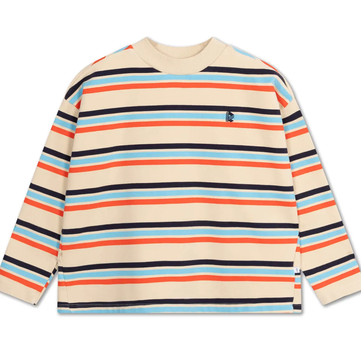 Oversized Boxy Sweater in Multi Creme Brulee Stripe by Repose AMS