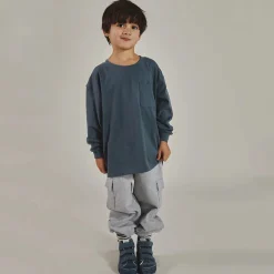 Oversized Long Sleeve Tee in Blue Grey by Gray Label