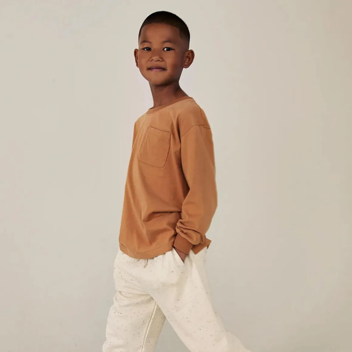 Oversized Long Sleeve Tee in Biscuit by Gray Label