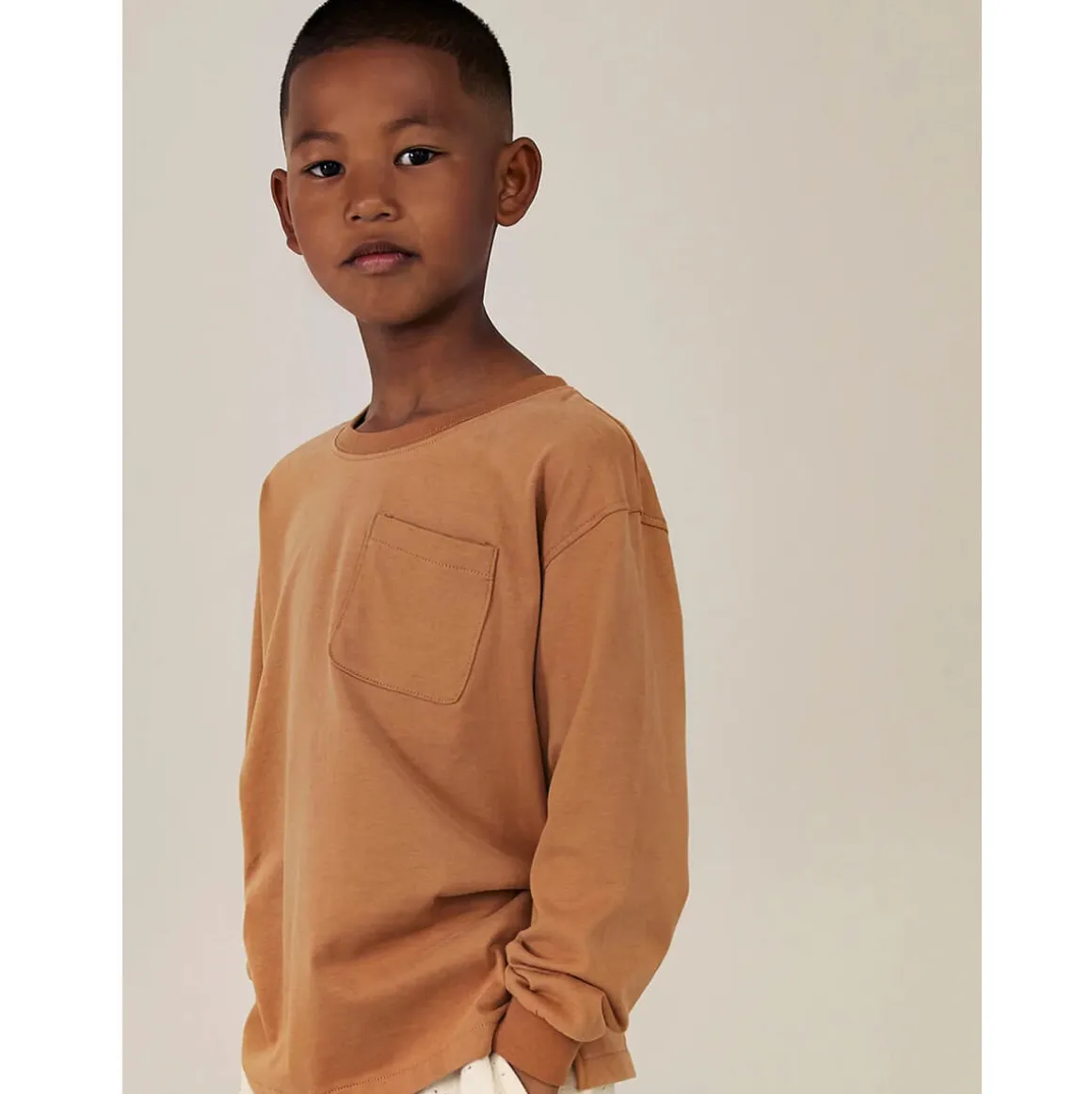 Oversized Long Sleeve Tee in Biscuit by Gray Label