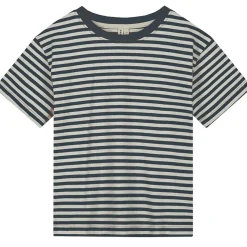 Oversized T Shirt in Blue Grey / Off White by Gray Label