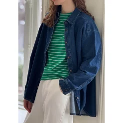 Owen Heavy Denim Shirt in Dark Denim by Le Bon Shoppe