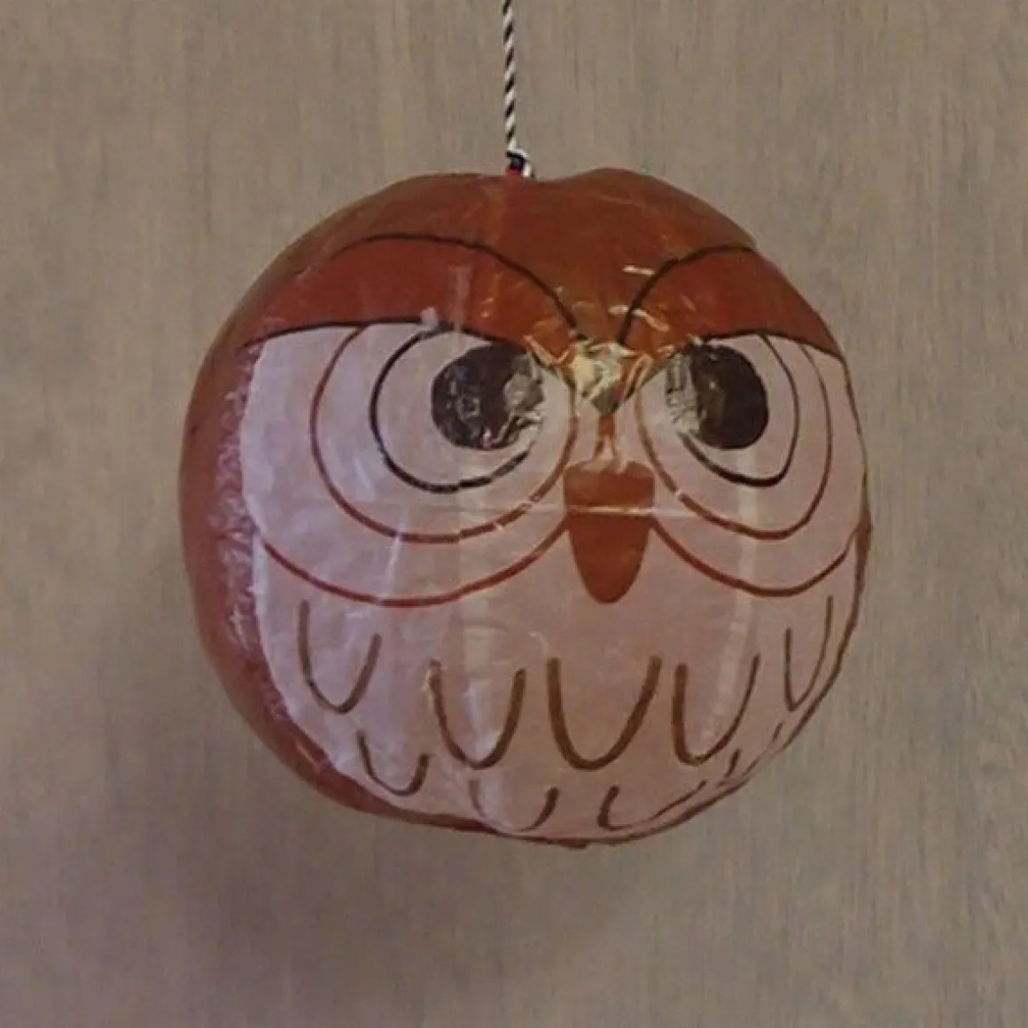 Owl Japanese Paper Balloon Greetings Card by Petra Boase