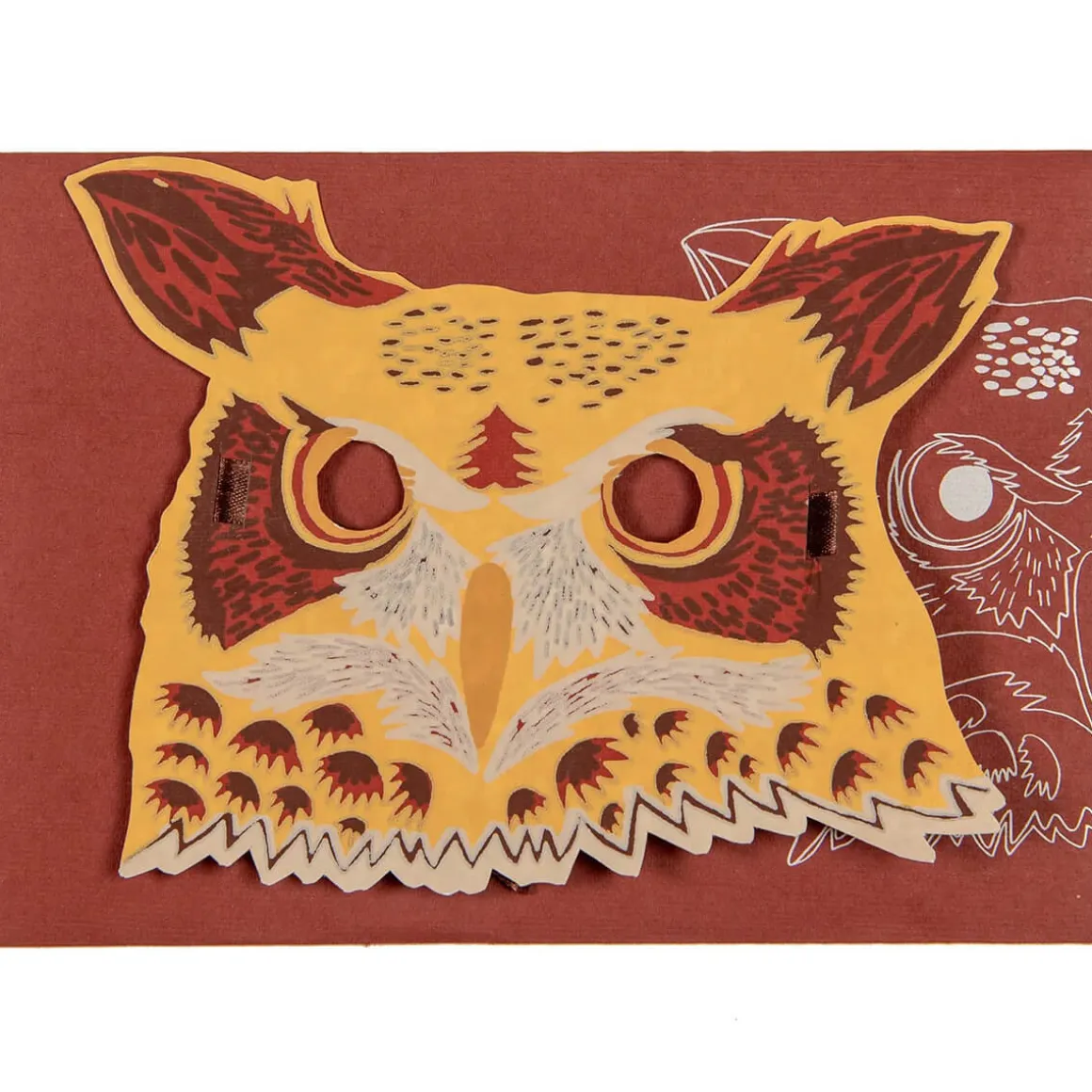 Owl Mask Greetings Card by East End Press