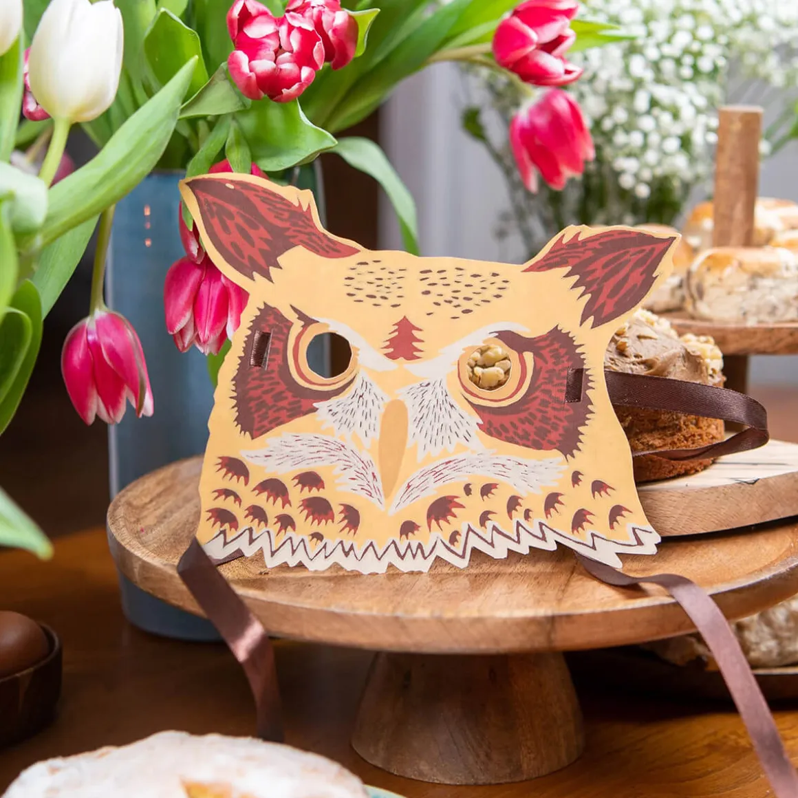 Owl Mask Greetings Card by East End Press