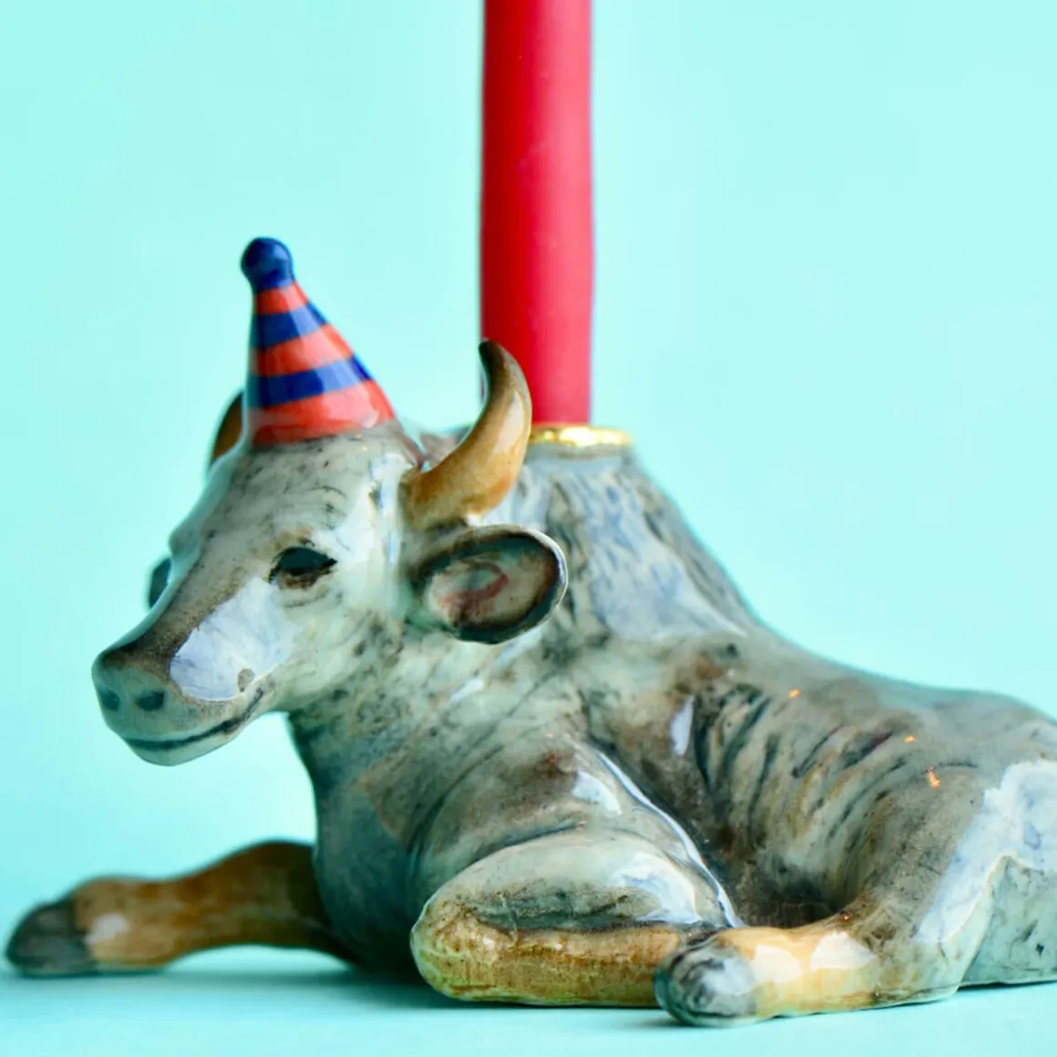 Ox Ceramic Cake Topper by Camp Hollow