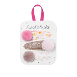 Pandora Pom Pom Hair Clips in Bloom Print by Rockahula