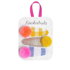 Pandora Pom Pom Hair Clips in Miami Print by Rockahula