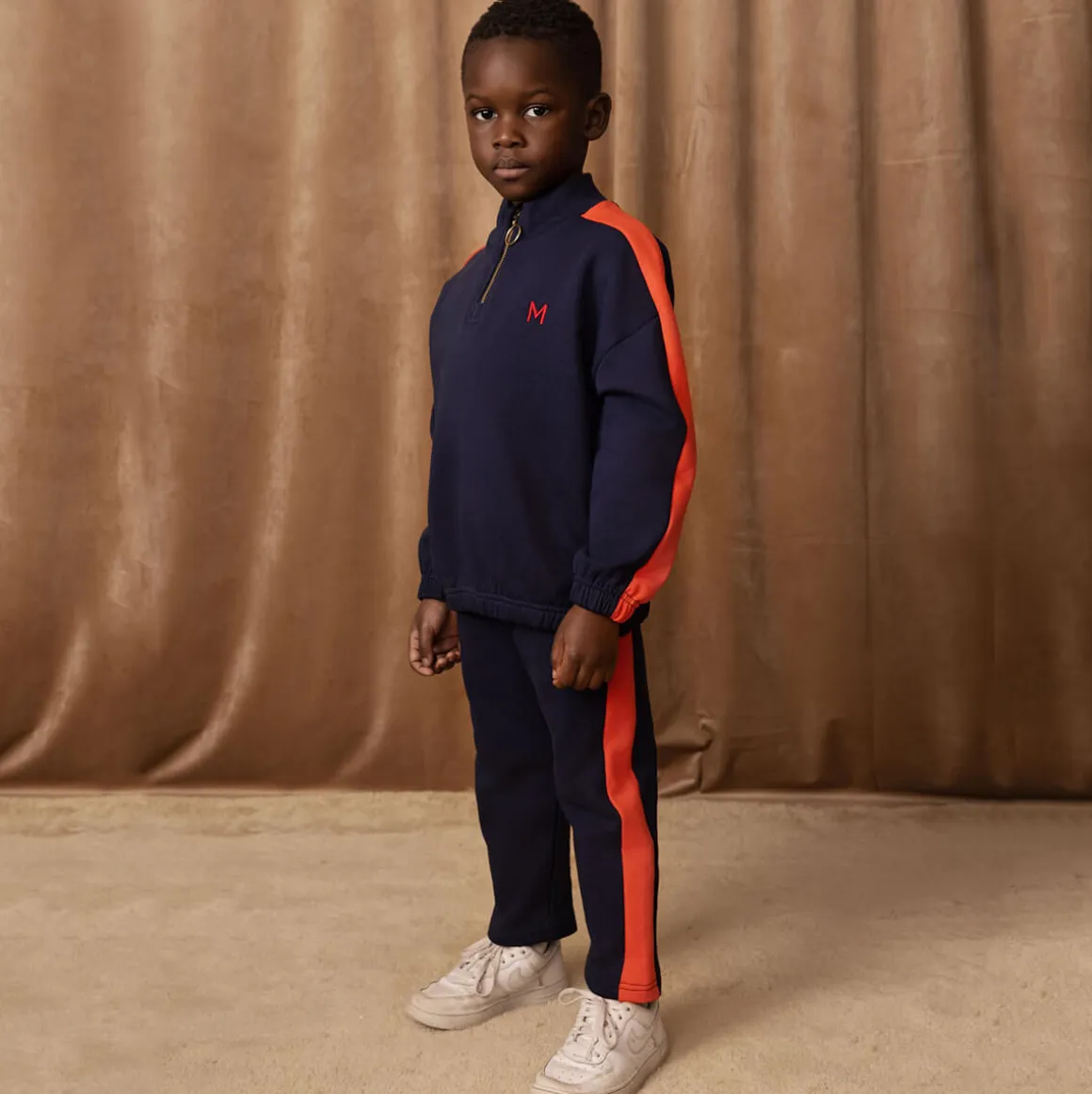 Panel Embroidered Sweatshirt in Blue by Mini Rodini