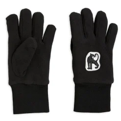 Panther Microfleece Gloves in Black by Mini Rodini