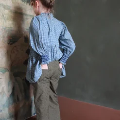 Pants in Khaki Green Broderie Anglaise by Bonjour - Last Ones In Stock - 6-12 Years