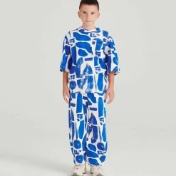 Papier Collé Bleu Sweatpants by True Artist