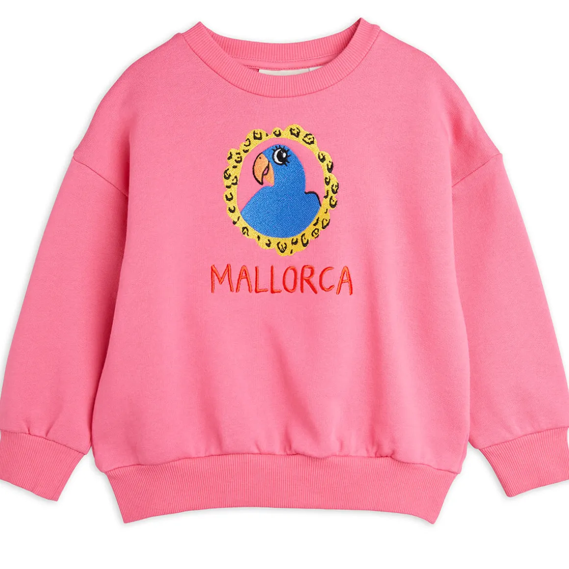 Parrot Embroidered Sweatshirt in Pink by Mini Rodini