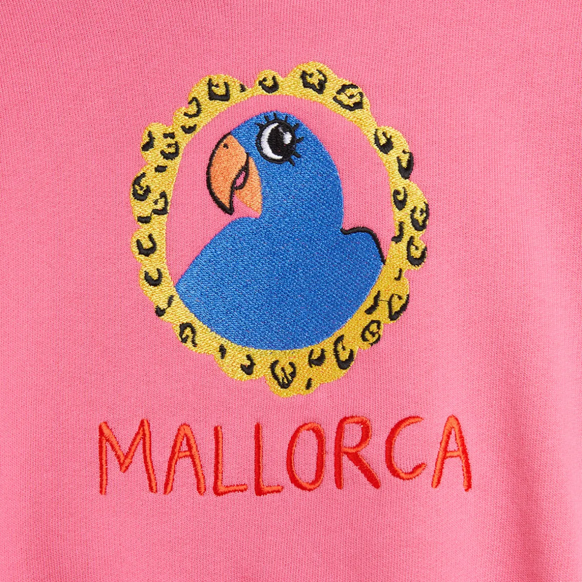 Parrot Embroidered Sweatshirt in Pink by Mini Rodini