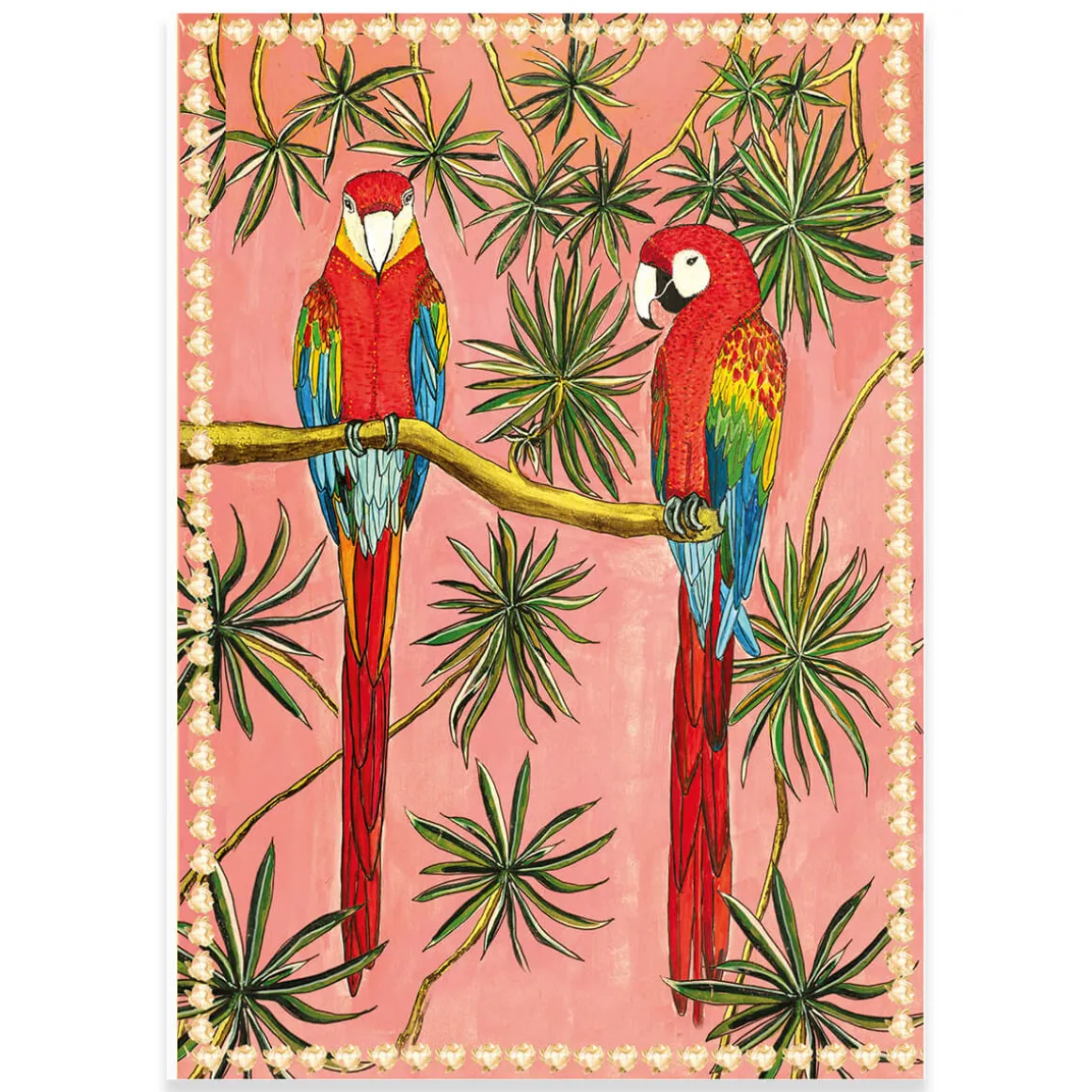 Parrots And Plants Greetings Card by Wildflower Cards