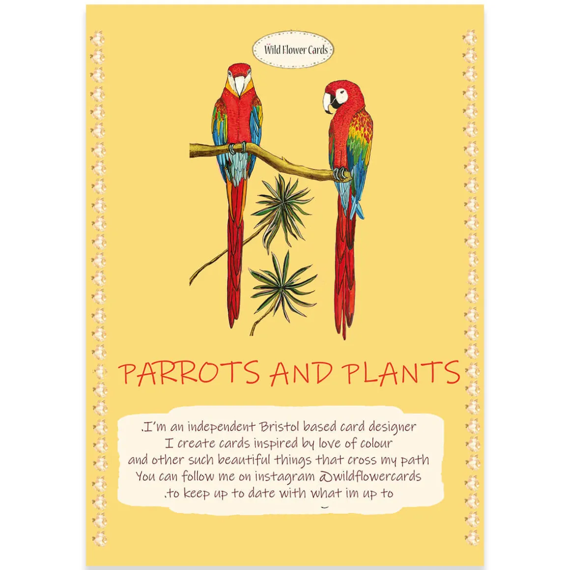 Parrots And Plants Greetings Card by Wildflower Cards