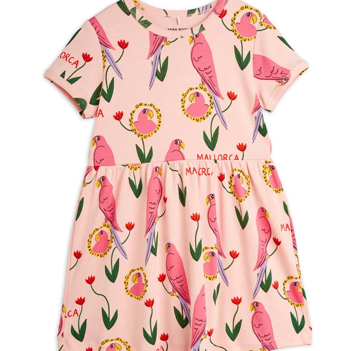 Parrots Short Sleeve Dress by Mini Rodini - Last One In Stock - 140/146 (9-11 Years)