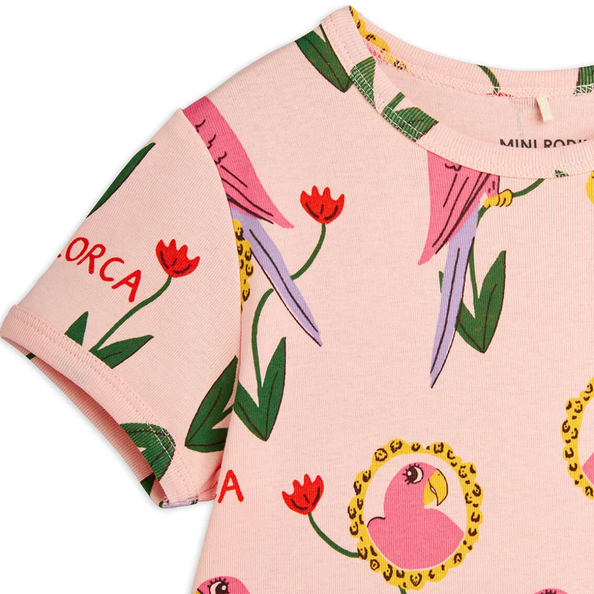 Parrots Short Sleeve Dress by Mini Rodini - Last One In Stock - 140/146 (9-11 Years)