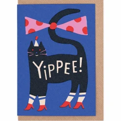 Party Cat Greetings Card by Sue Doeksen for Evermade