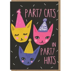 Party Cats Greetings Card by Amy Hodkin for Earlybird Designs