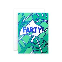 Party! Foil Blocked Mini Greetings Card by Rachel Peck for Wrap