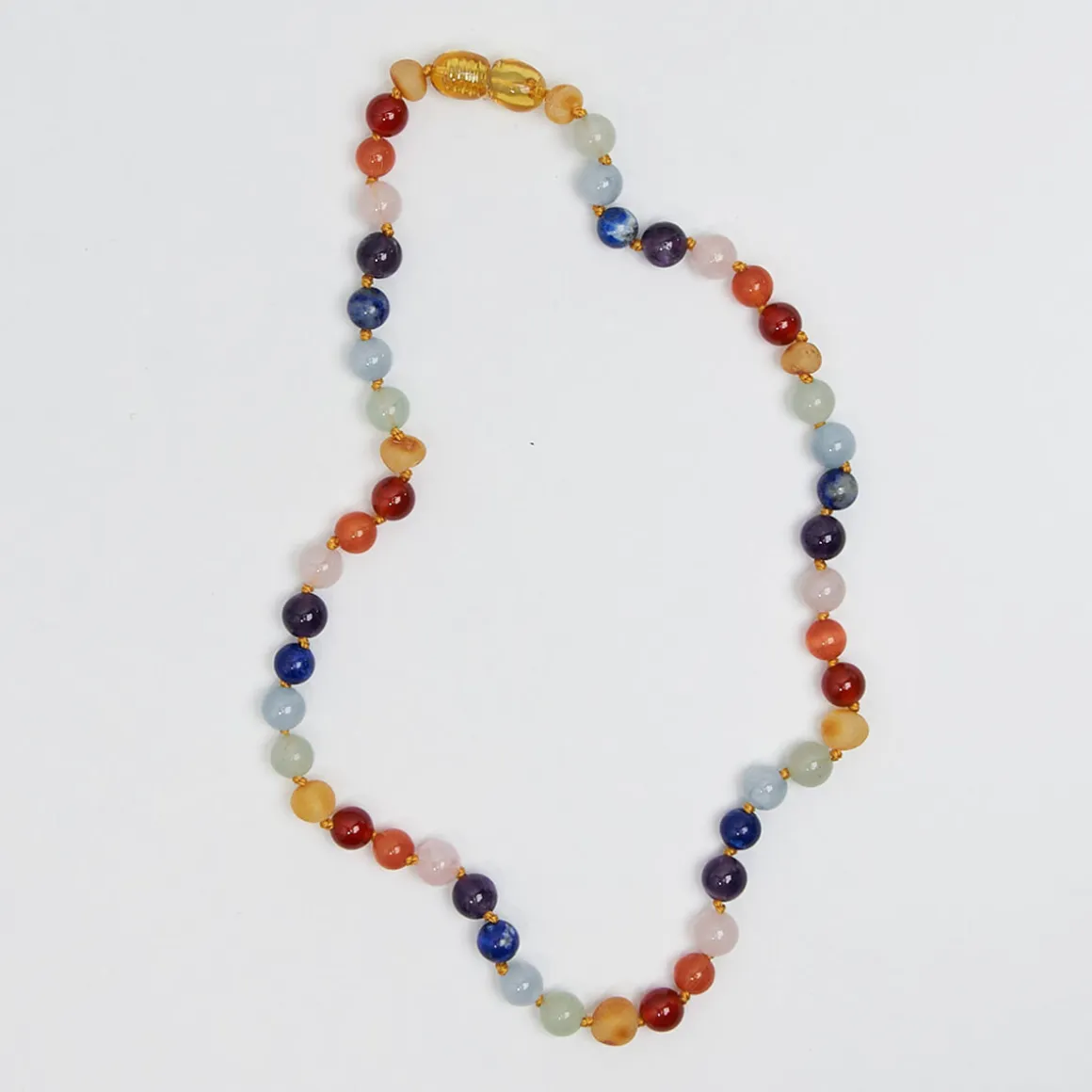 Party Kids Necklace in Rainbow Gemstones by Nirrimis