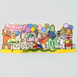 Party Parade Fold Out Birthday Greetings Card by Alice Bowsher for Wrap