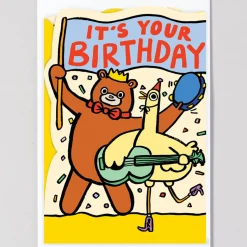Party Parade Fold Out Birthday Greetings Card by Alice Bowsher for Wrap