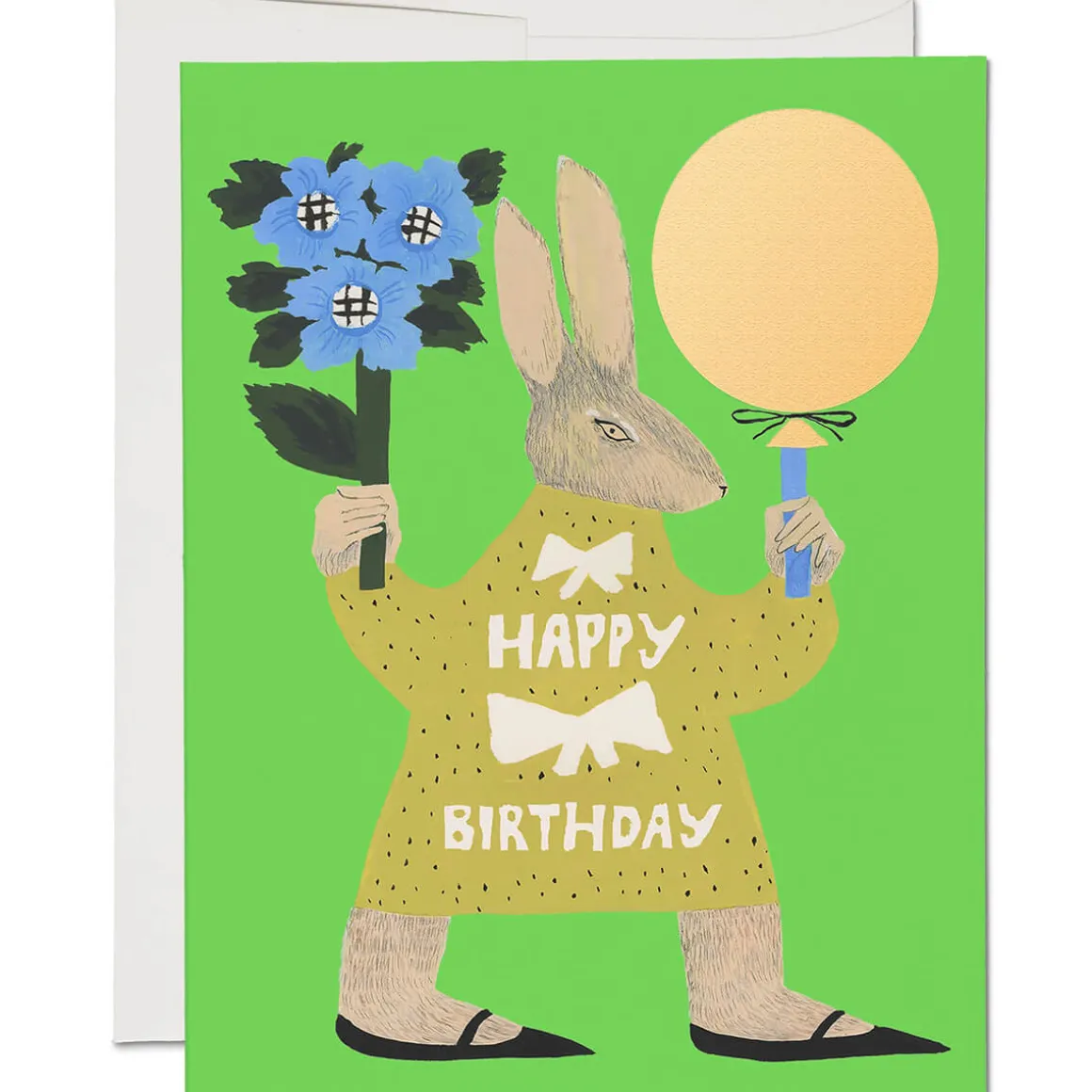 Party Rabbit Birthday Greetings Card by Red Cap Cards