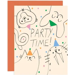 Party Time Animals Birthday Greetings Card by Odile Ferraille for Wrap