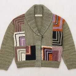 Patchwork Shawl Collar Cardigan in Seal Gray by Misha & Puff