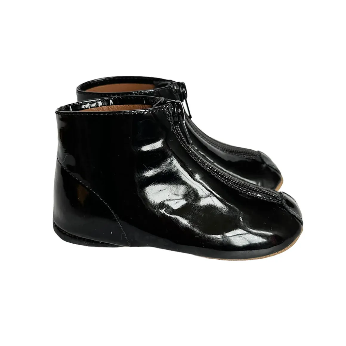 Patent Leather Booties in Black by PèPè