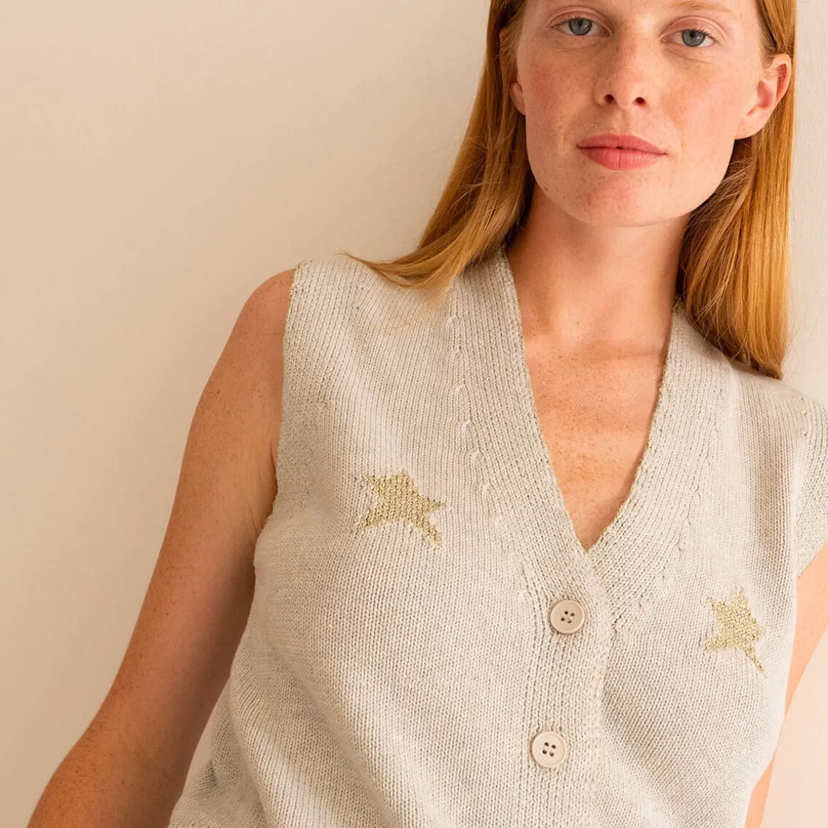 Patric Stars Vest by The Tiny Big Sister - Last Ones In Stock - EUR 34 (UK 6)