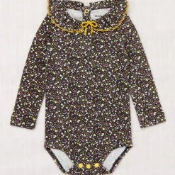 Pattie Onesie in Carbon / Periwinkle Mini Floral by Misha & Puff