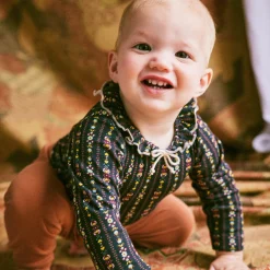 Pattie Onesie in Licorice Bohemia by Misha & Puff - Last One In Stock - 0-6 Months