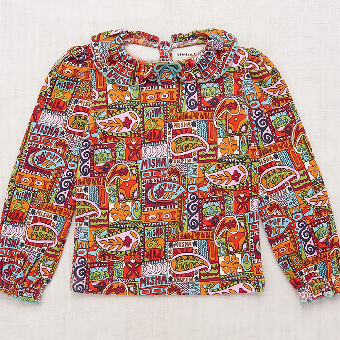 Pattie Top in Red Flame Groovy Paisley by Misha & Puff