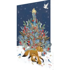 Paw Prints Tree Laser Cut Christmas Greetings Card By Roger La Borde