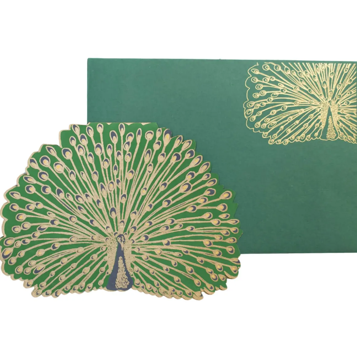 Peacock Shaped Greetings Card by East End Press