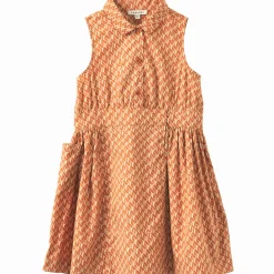 Penguin Dress in Apricot Geo Print by Caramel