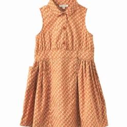 Penguin Dress in Apricot Geo Print by Caramel