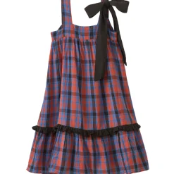 Peony Dress in Red / Blue Tartan by Caramel