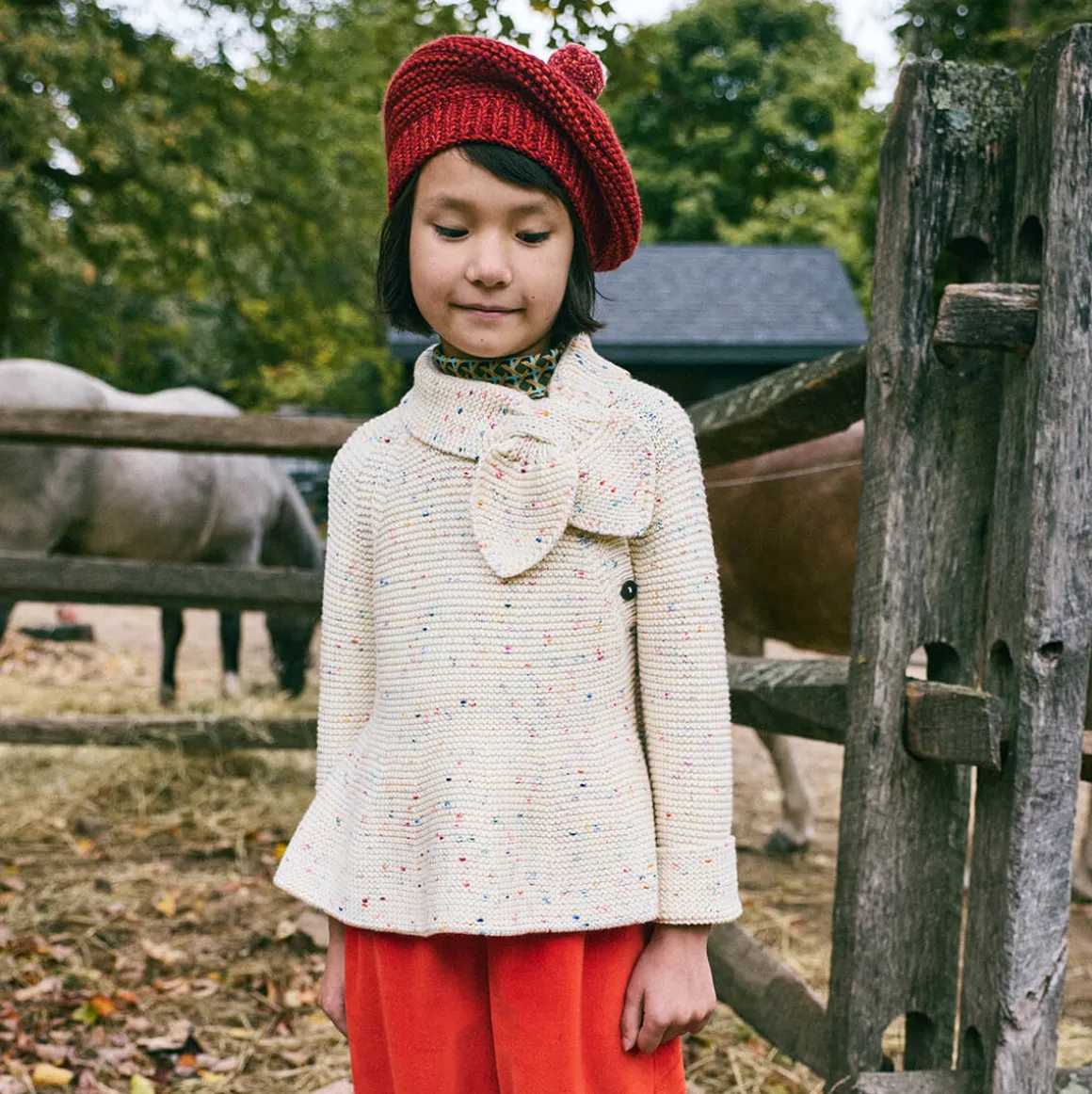 Peplum Scout Pullover in Lollipop Confetti by Misha & Puff