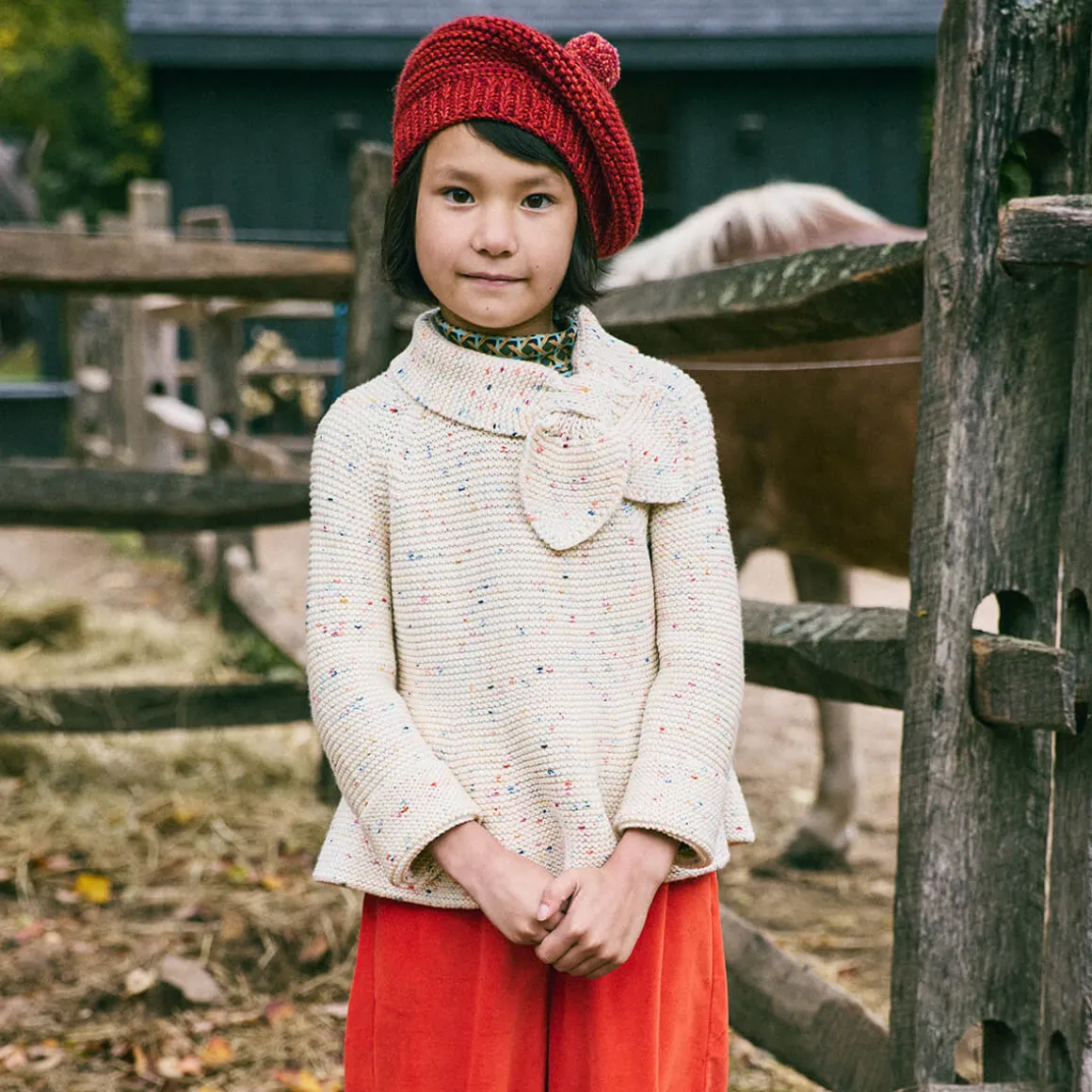 Peplum Scout Pullover in Lollipop Confetti by Misha & Puff
