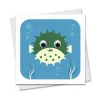 Percy Pufferfish Greetings Card by Stripey Cats Cards